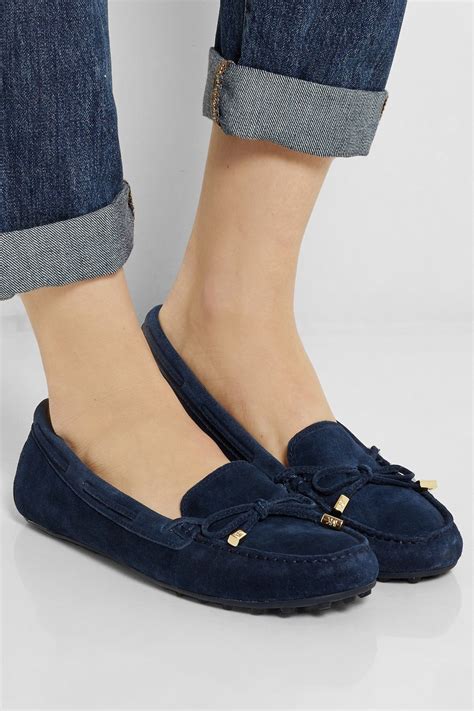 michael kors suede loafer with wood heel|Michael Kors Suede Women's Loafer for sale .